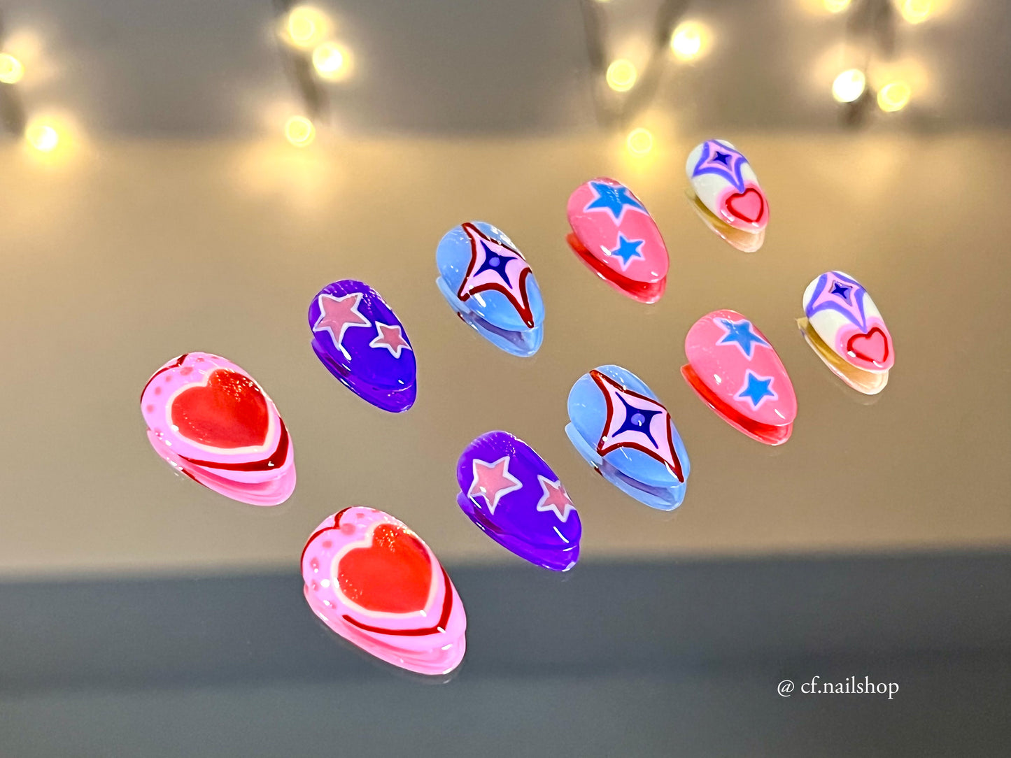 Power puff stars - Press on nails