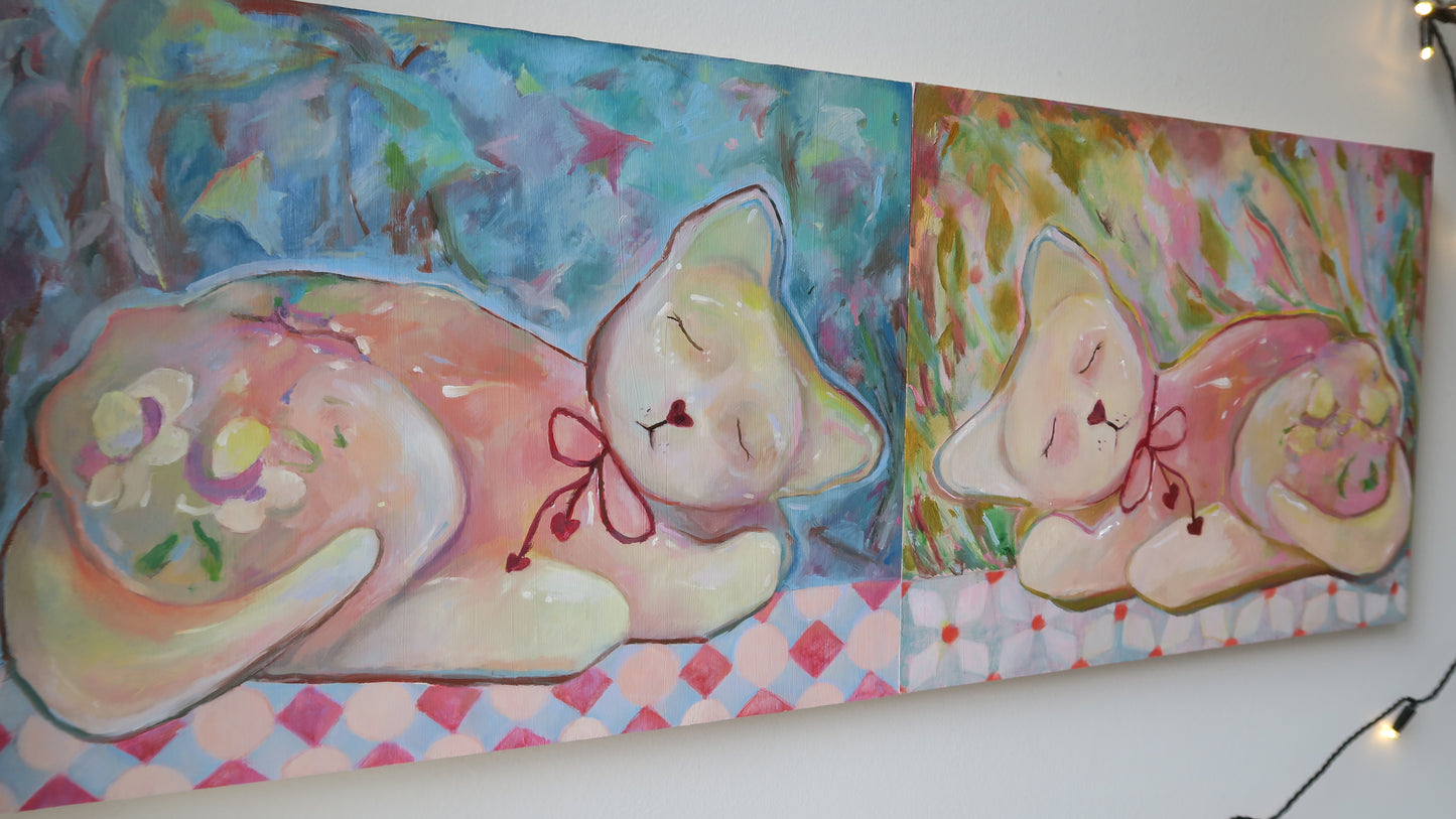 Ceramic Cats - Art Print - By Freda Tan