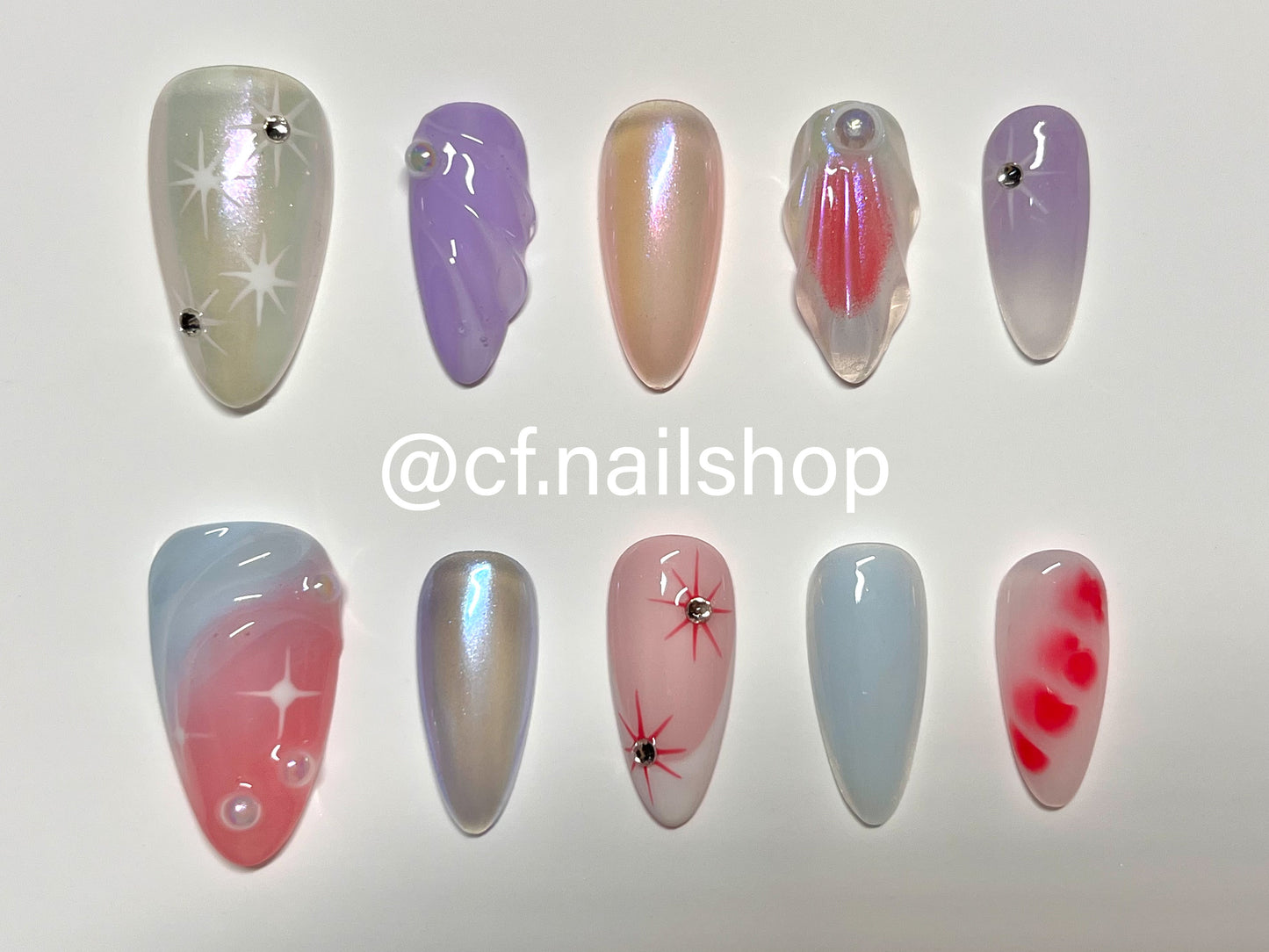 Purple sea - Press on nails