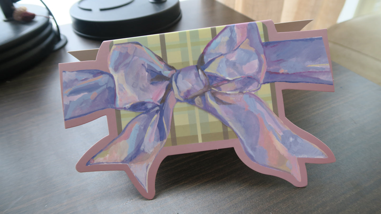 Purple Bow - Shaped Card