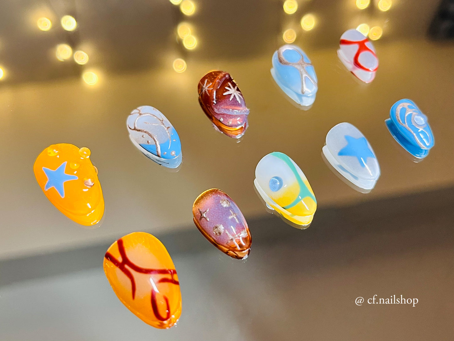 Amber Sky Melody -  Press on nails