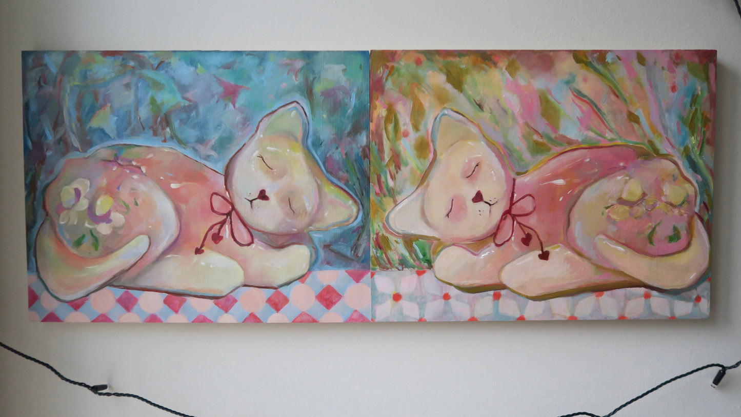 Ceramic Cats  - Art Print - By Freda Tan