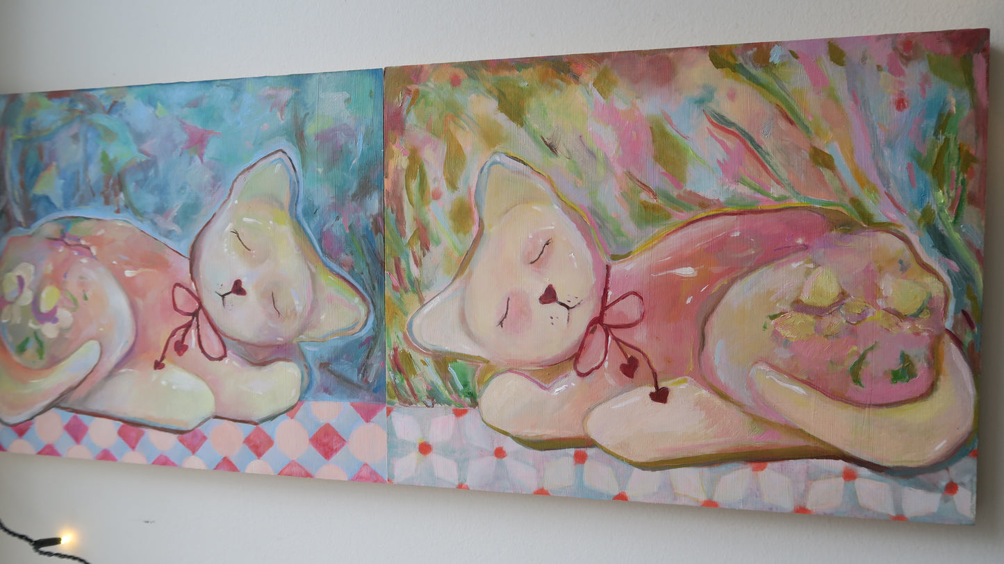 Ceramic Cats  - Art Print - By Freda Tan