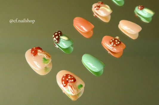 Mushroom Friends - 3D Press on Nails