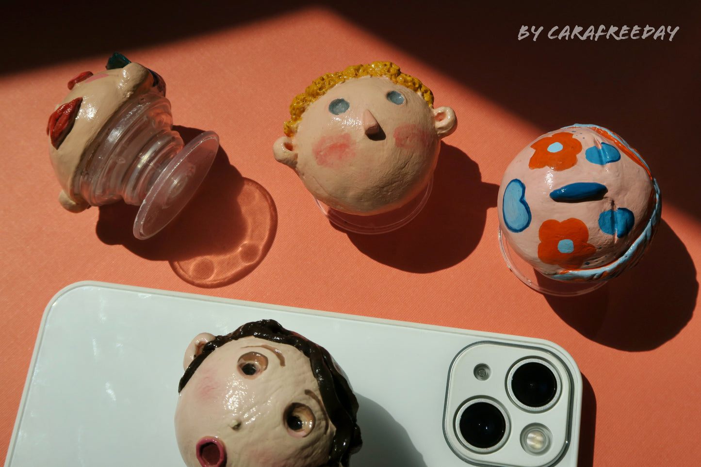 Custom 3d clay phone grip - Handmade gift with Clay