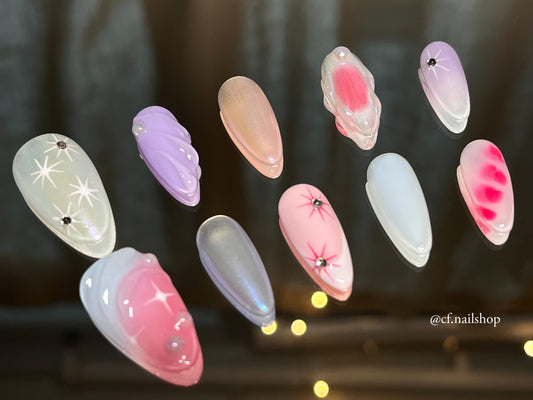 Purple sea -  Press on nails