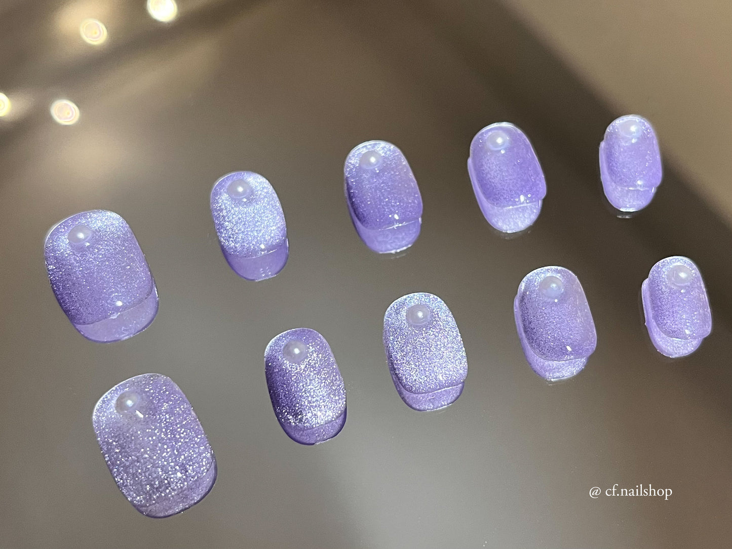 Purple Pearl-  Press on nail