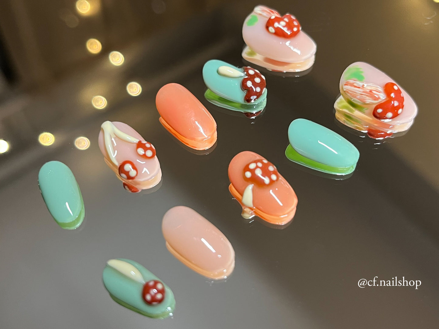 Mushroom Friends - 3D Press on Nails