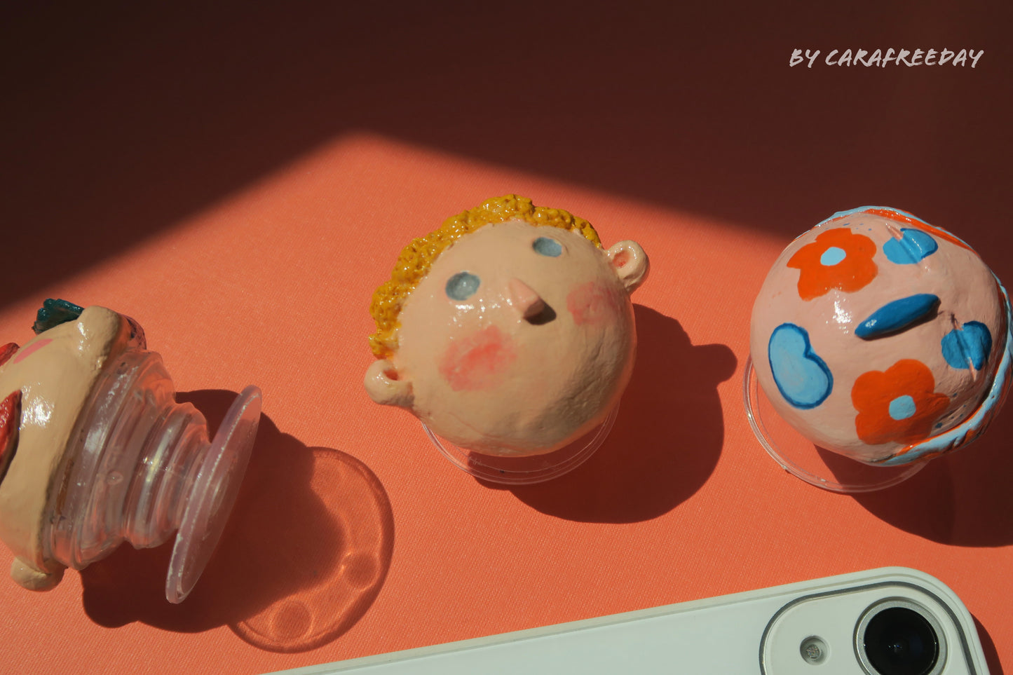 Custom 3d clay phone grip - Handmade gift with Clay