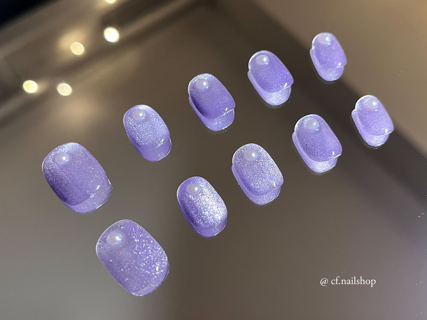 Purple Pearl-  Press on nail