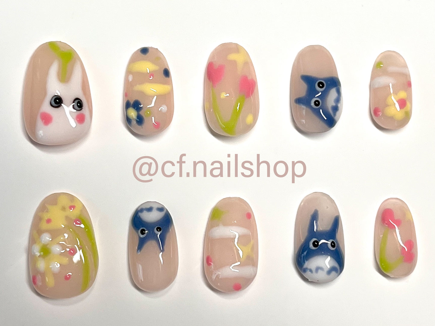 3d Totoro Press on nails