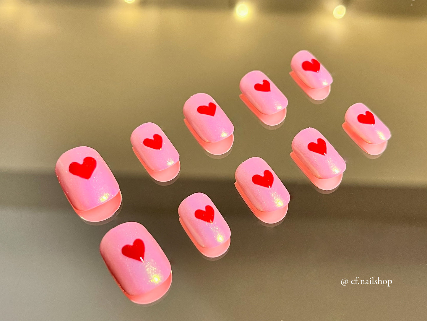 Glazed Heart -  Press on nails