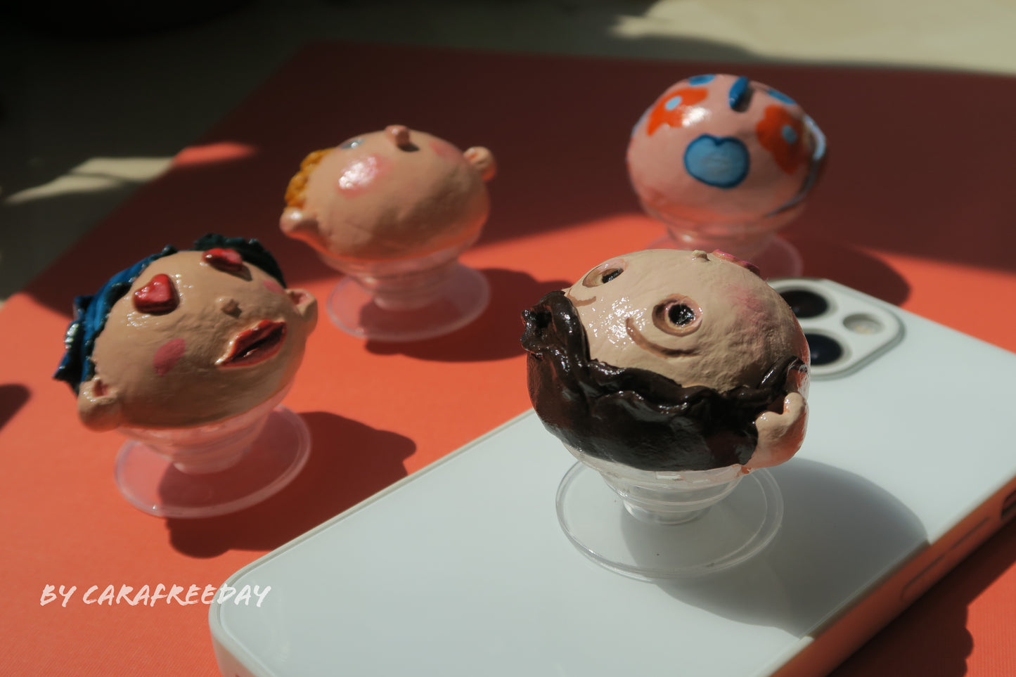 Custom 3d clay phone grip - Handmade gift with Clay