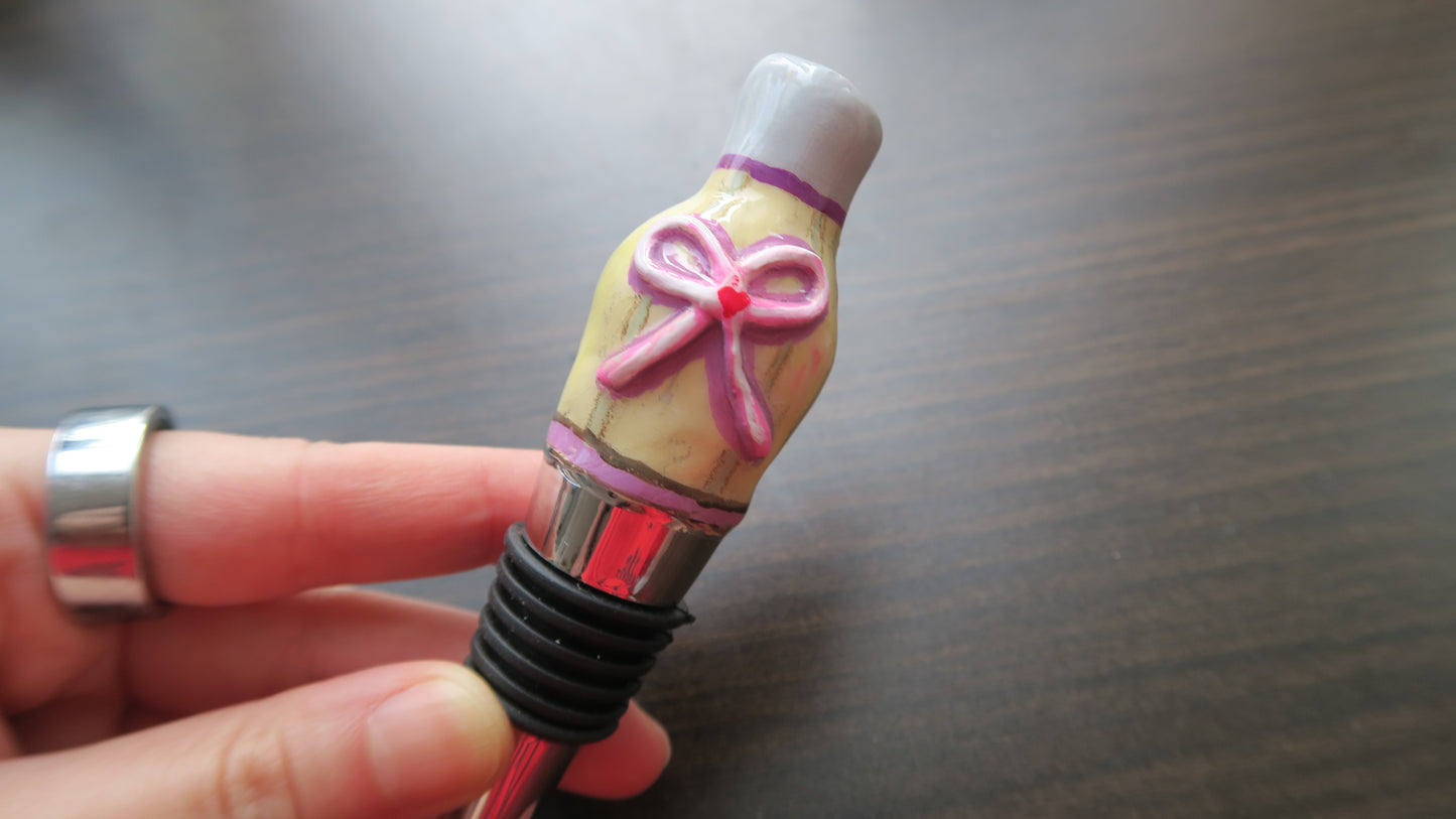 Beige Bottle - Bottle Stopper