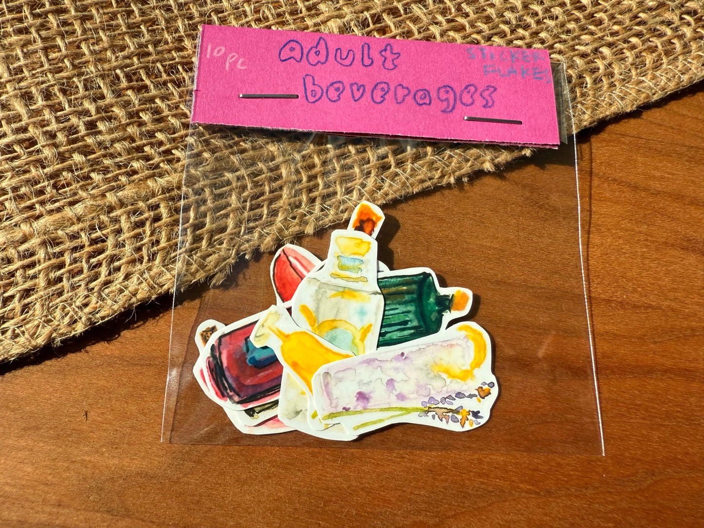 10 PCS Cocktail Sticker Pack - Tear proof, Water proof