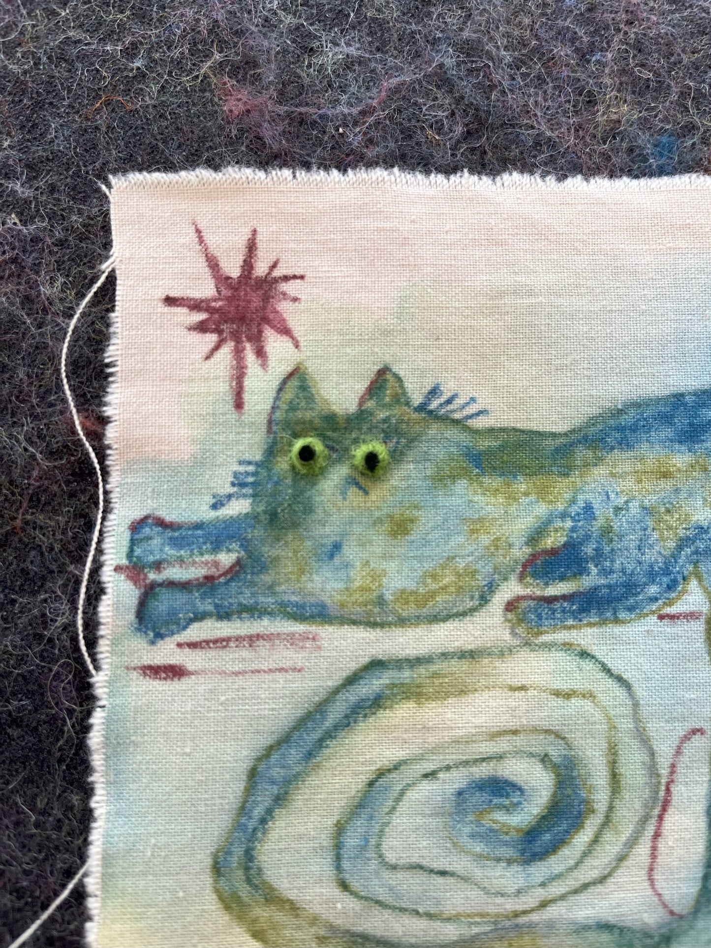 Sleepy cats are completely unharmful  - Multi-purpose Fabric Art / wall hang / book mark