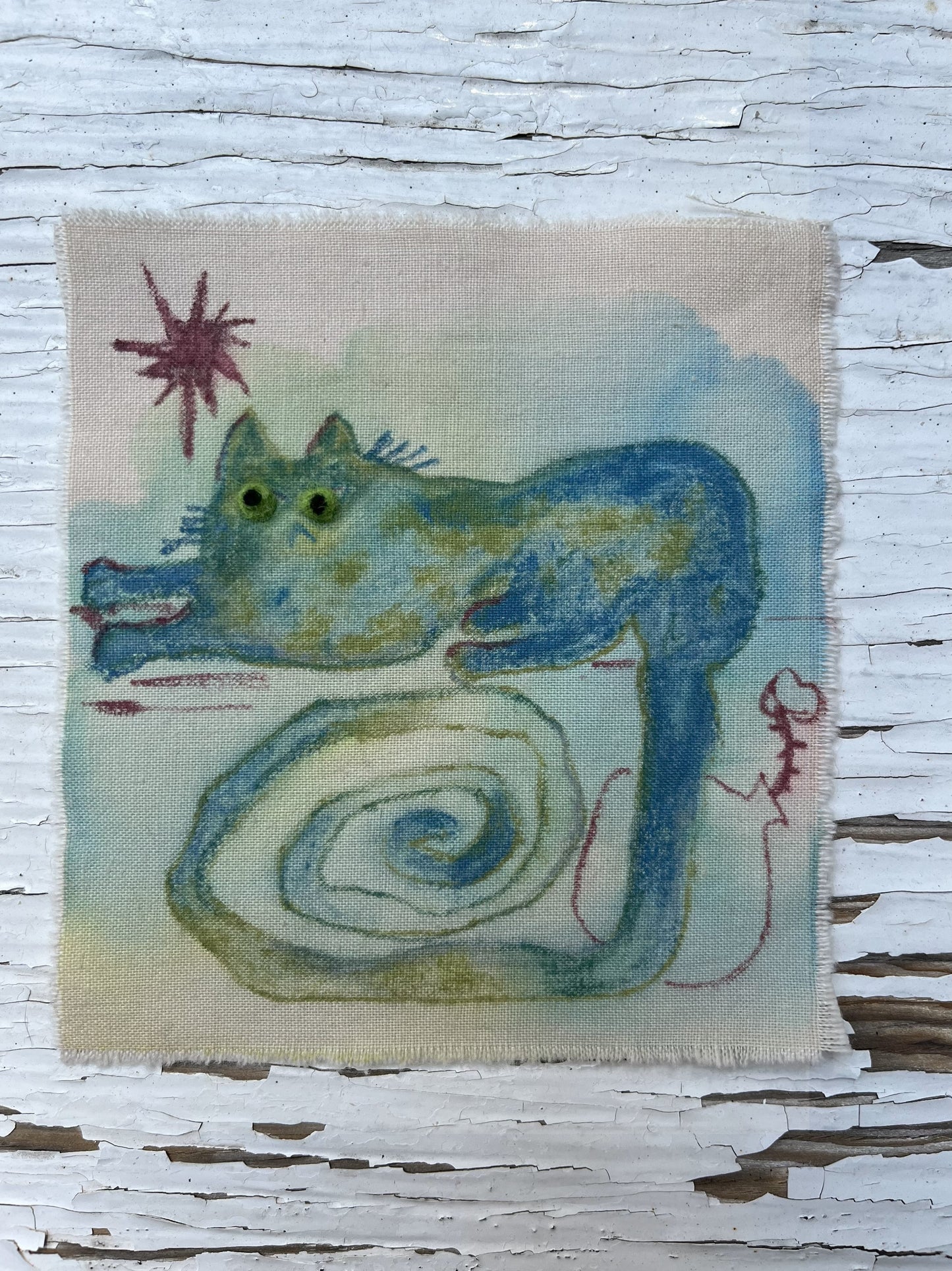 Sleepy cats are completely unharmful  - Multi-purpose Fabric Art / wall hang / book mark