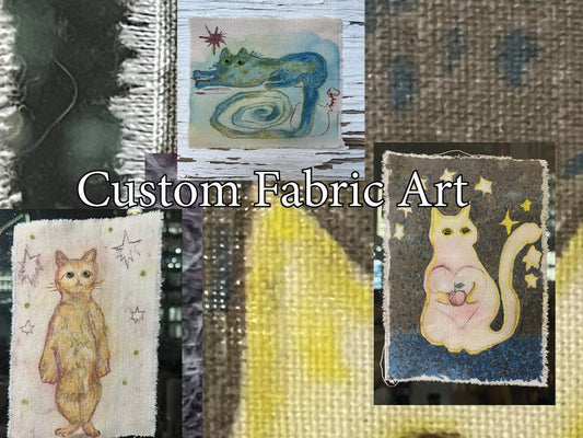 Custom Order - Multi-purpose Fabric Art / wall hang / book mark