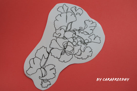 Clear - Floral Line Stickers